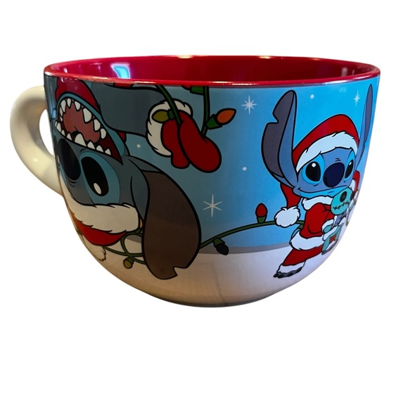 Disney Stitch Mug Xtra Large Ceramic Christmas Lights “Holiday Mischief” - Picture 3 of 5